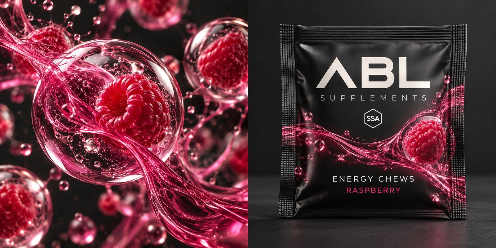 Energy Chews — Raspberry — science-inspired artwork
