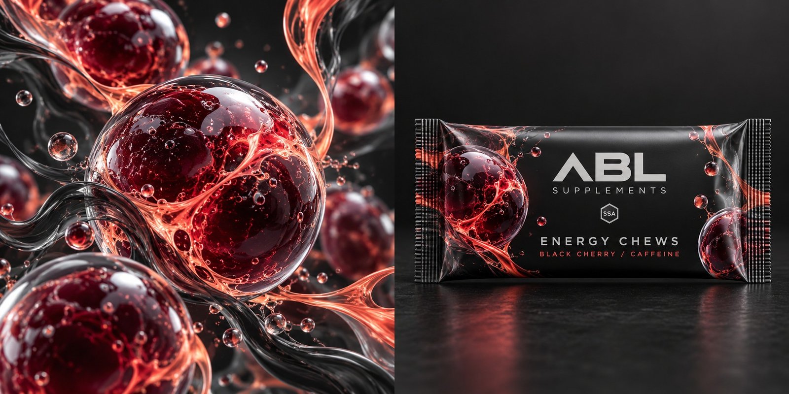 Energy Chews — Black Cherry (with caffeine) — science-inspired artwork